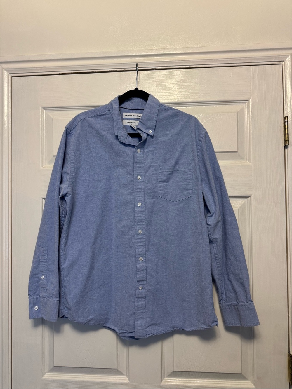 Men's Light Blue Amazon Essentials Button-Down Shirt - Unbranded